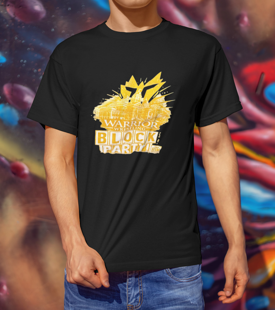 Warrior Wrestling Block Party BTM Yellow Graffiti Explosion T-Shirt