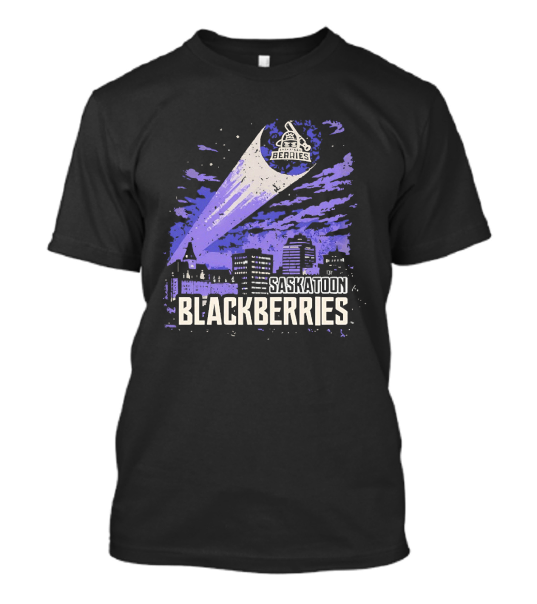 Saskatoon Blackberries Vintage Baseball T-Shirt
