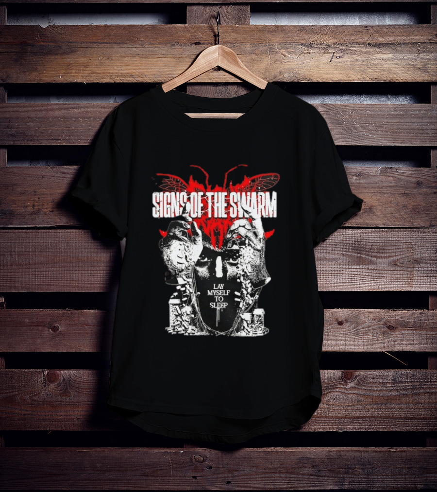Signs Of The Swarm Lay Myself To Sleep Butterfly Skull T-Shirt