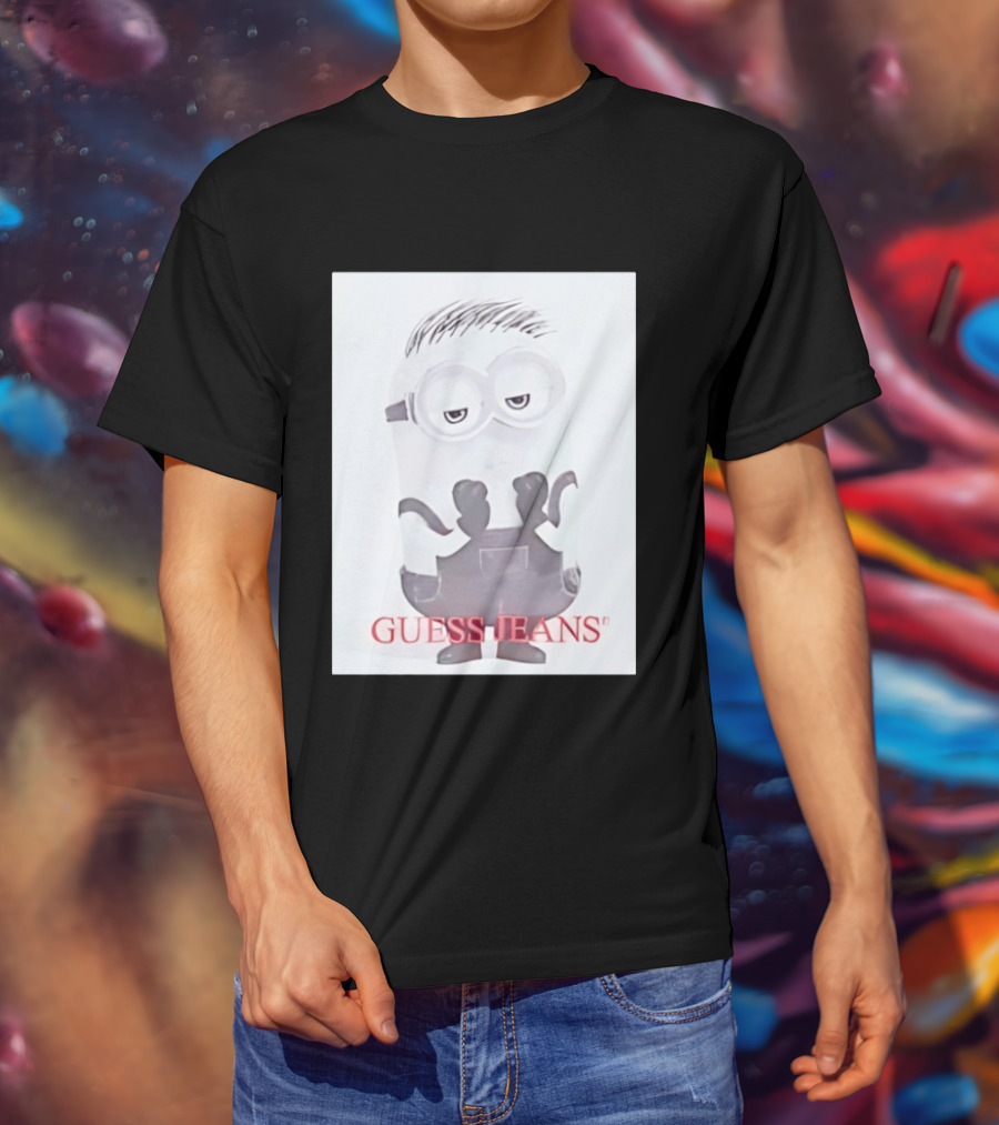 Minion Guess Jeans Despicable Me Goggle Wearing Cartoon T-Shirt