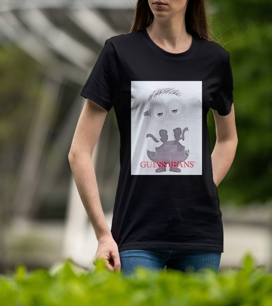 Minion Guess Jeans Despicable Me Goggle Wearing Cartoon T-Shirt