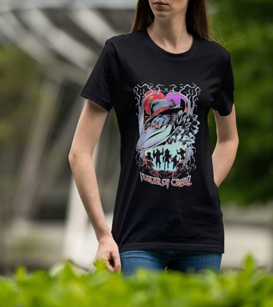 Murder Of Crowlz Gothic Raven Dark Mystical Forest Artifacts T-Shirt