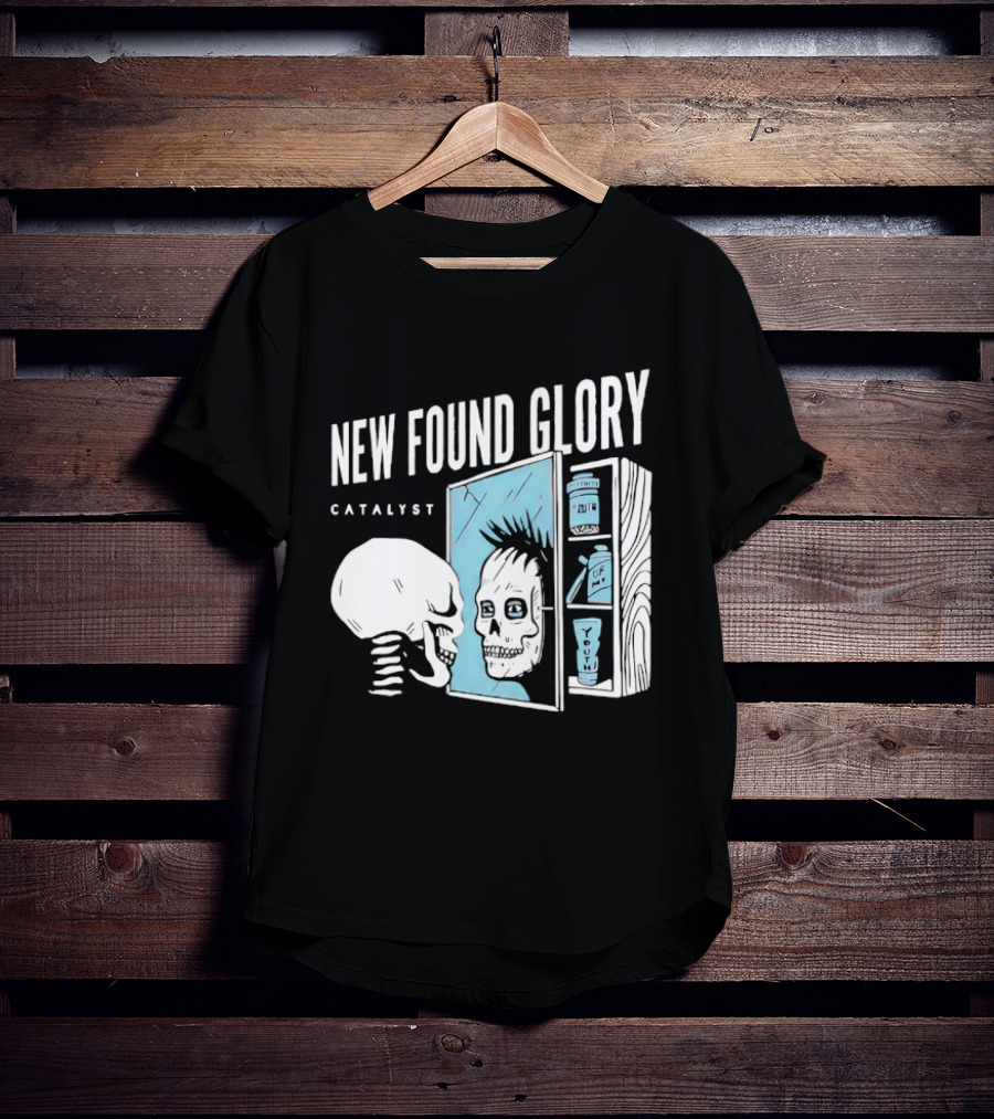 New Found Glory Catalyst Reflective Skull Punk Rock Alternative T-Shirt
