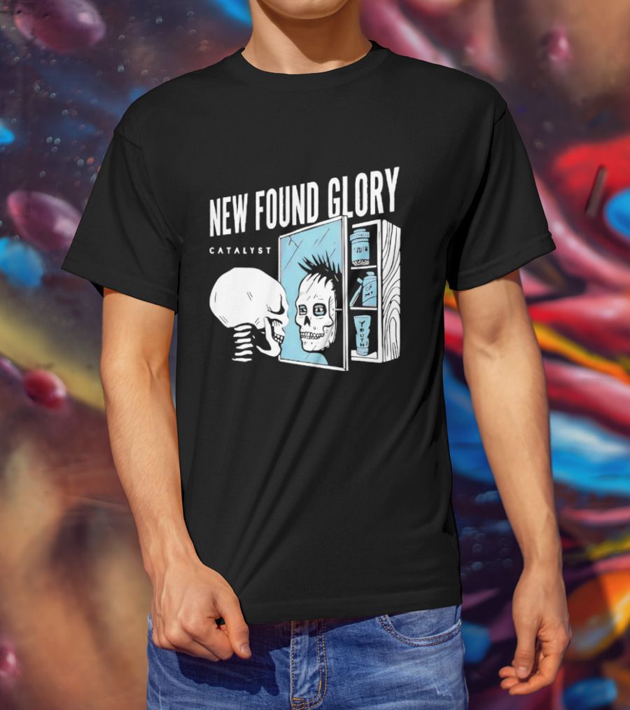 New Found Glory Catalyst Reflective Skull Punk Rock Alternative T-Shirt