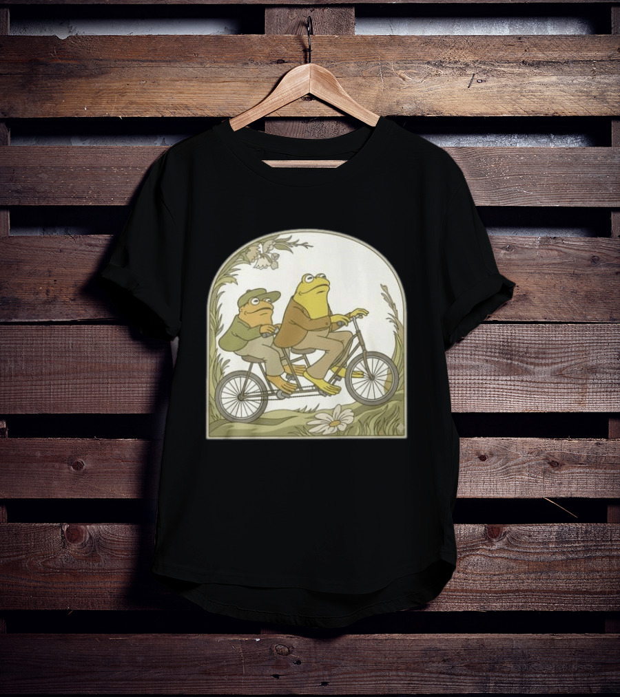 Frog And Toad Riding Tandem Bicycle T-Shirt
