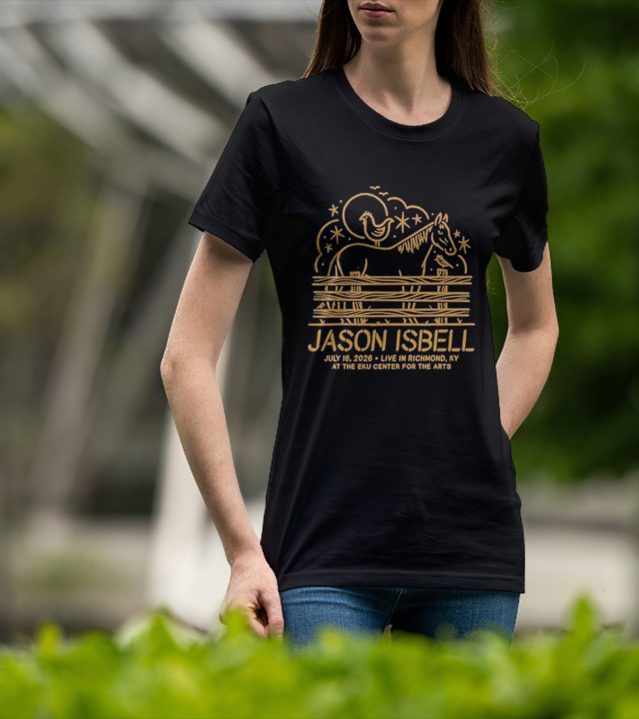 Jason Isbell And The 400 Unit Horse And Moon Print Richmond KY Jul 16 2026 Tour T-Shirt