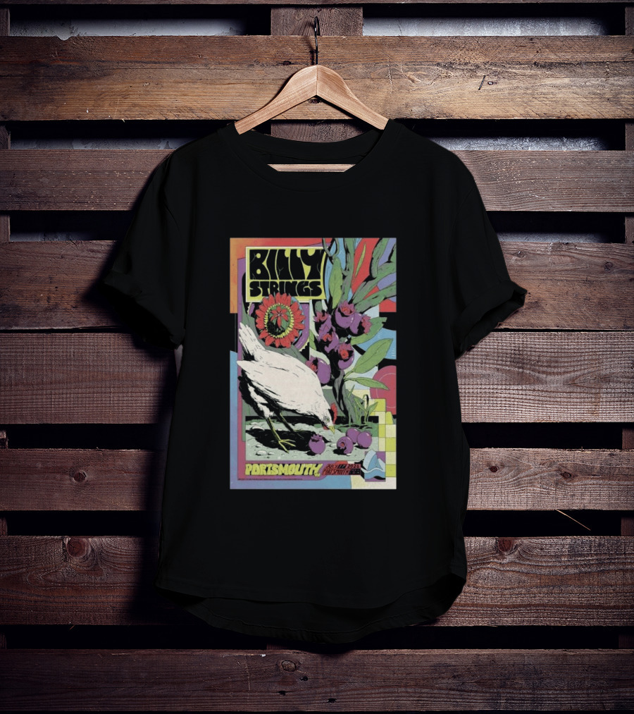 Billy Strings Jul 17 2026 Portsmouth Pavilion Chicken Flower T-Shirt