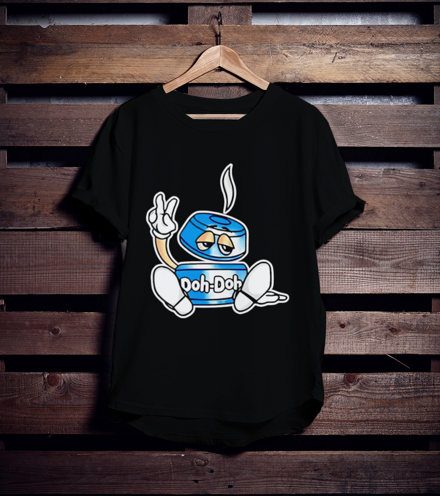 Doh Doh Peace Sign Playful Cartoon Character In Relaxed Pose T-Shirt