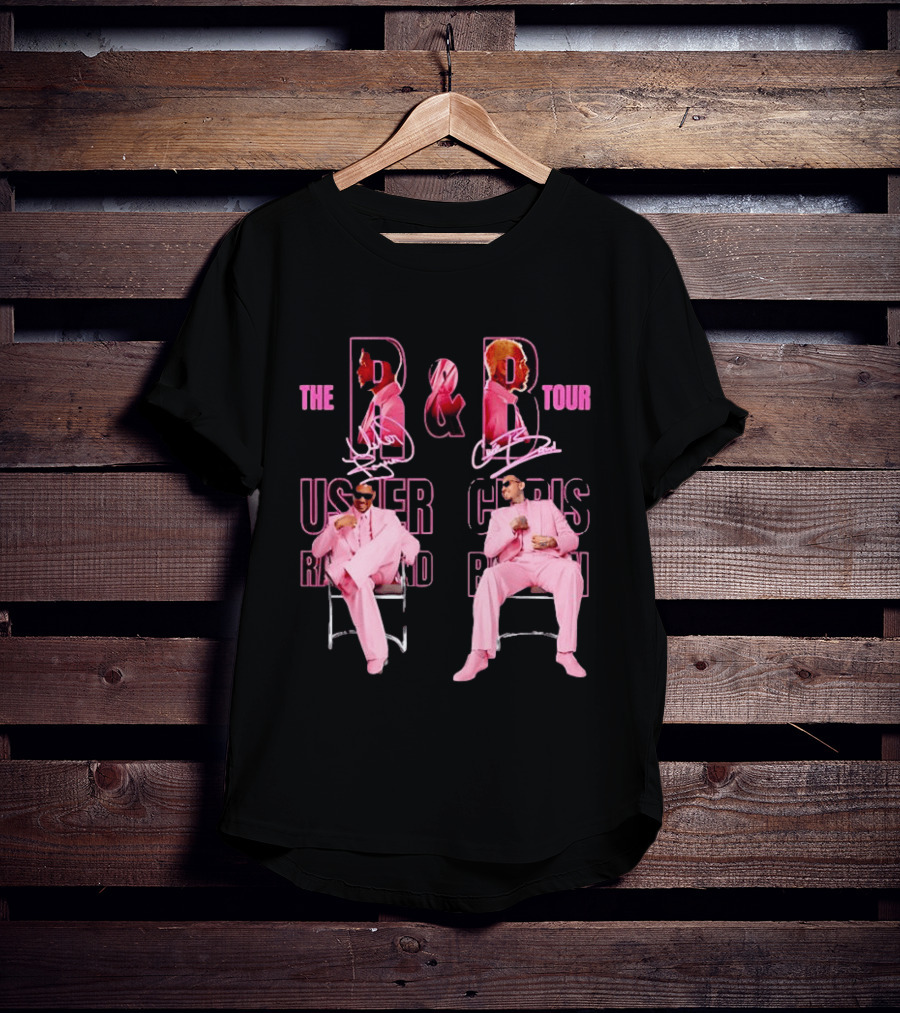 The B And B Tour Usher Chris Brown Pink Suits T-Shirt