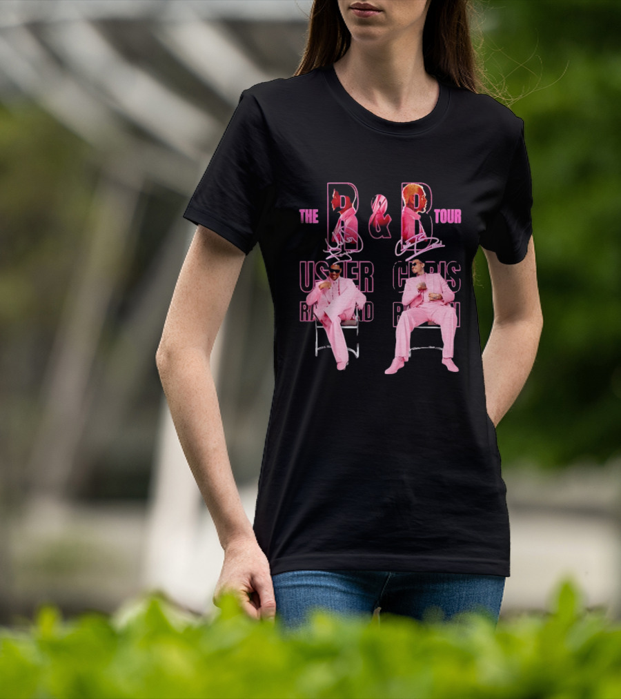 The B And B Tour Usher Chris Brown Pink Suits T-Shirt
