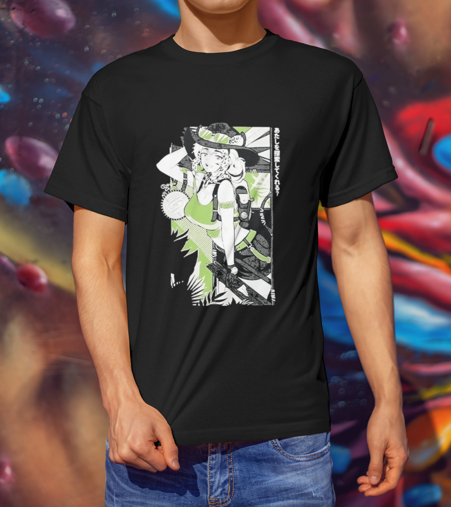 Wild Gamersupps Anime Waifu Adventure Green Aesthetic T-Shirt