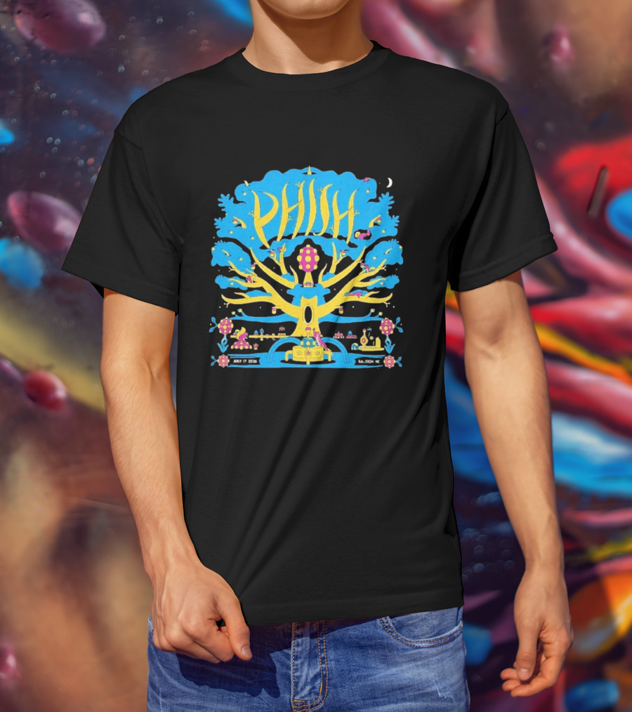 Phish Dry Goods Raleigh North Carolina 2026 Event July 17 Mushroom Tree T-Shirt