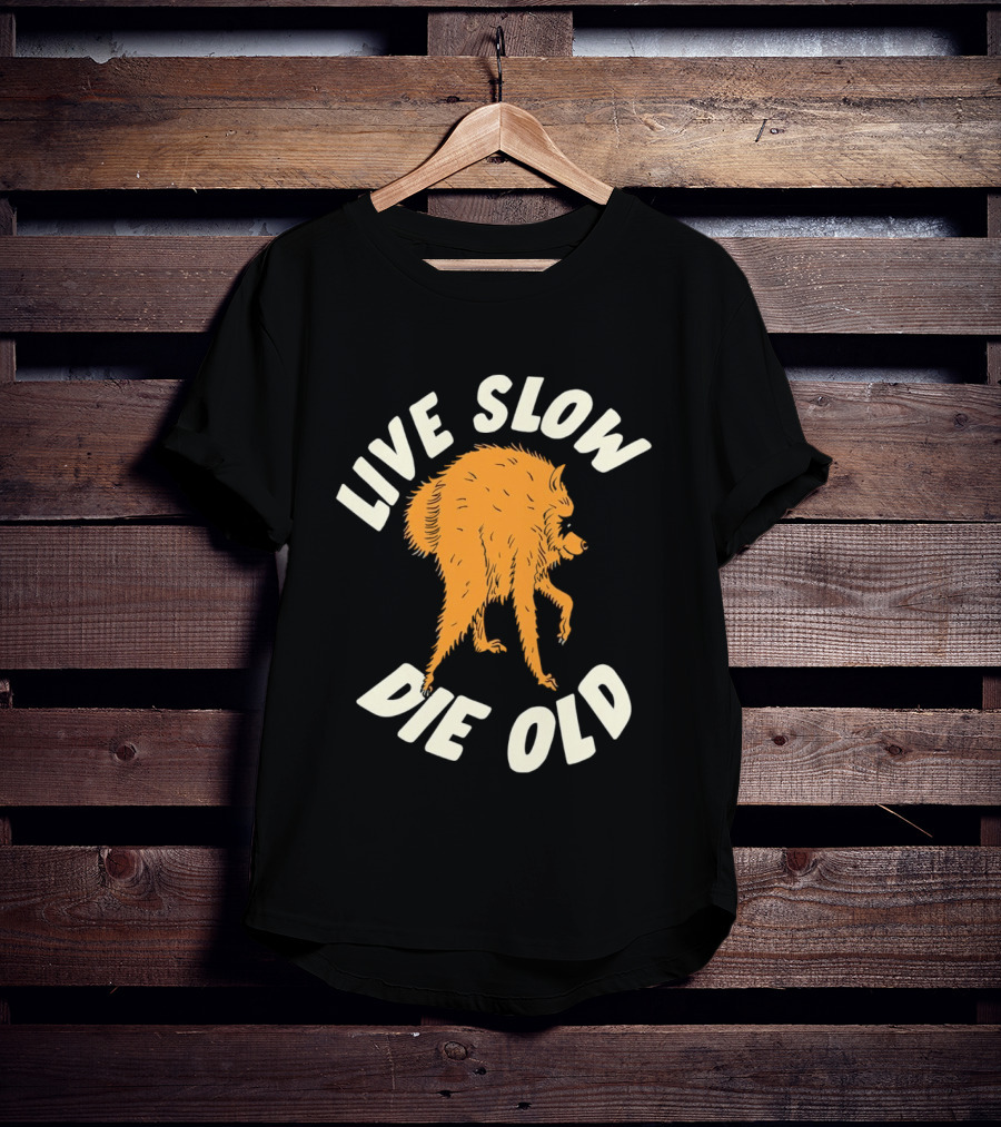 Live Slow Die Old Jimothy Raccoon T-Shirt