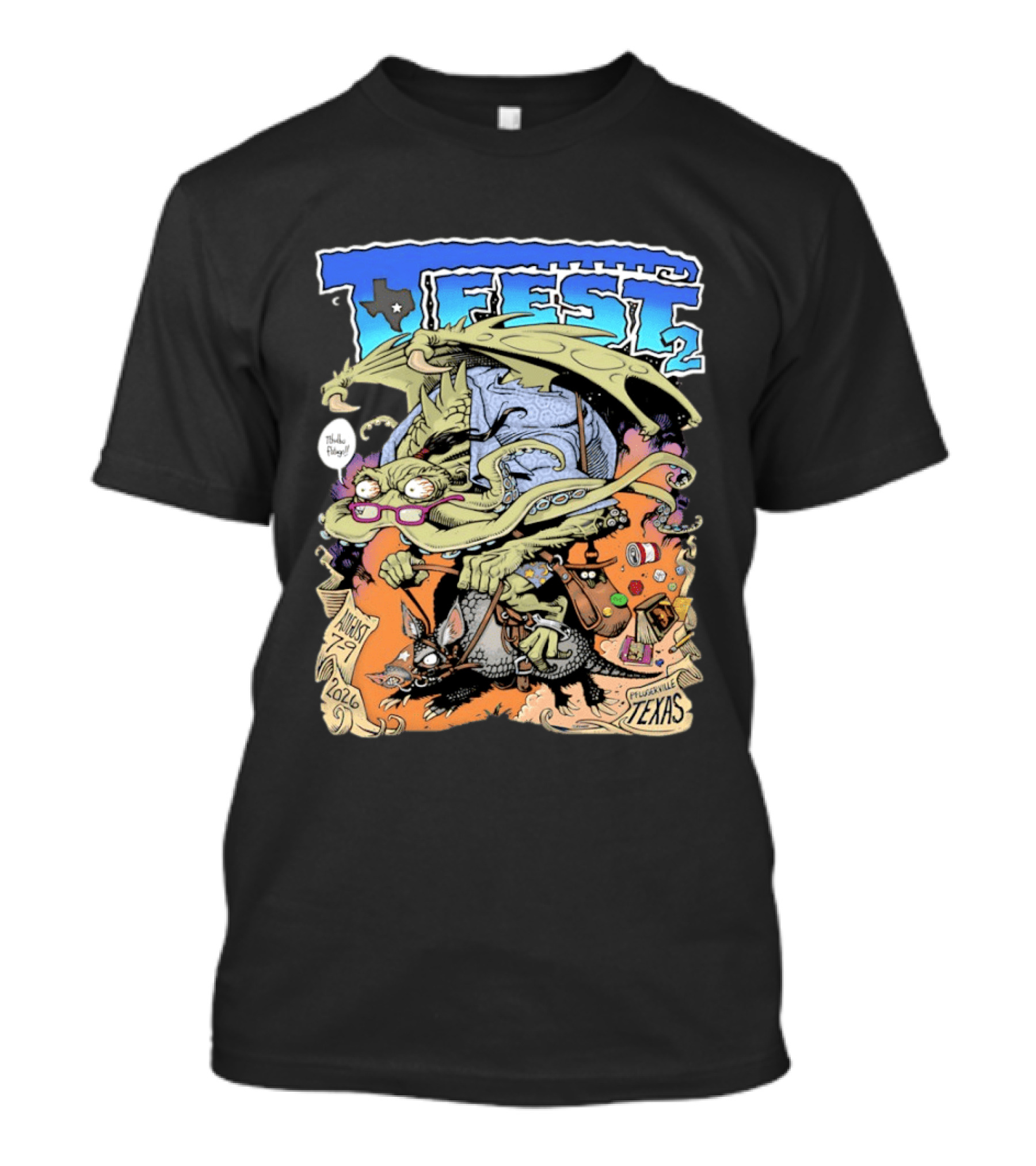 T Fest 2 Cthulhu Armadillo August 29 2026 Pflugerville Texas T-Shirt