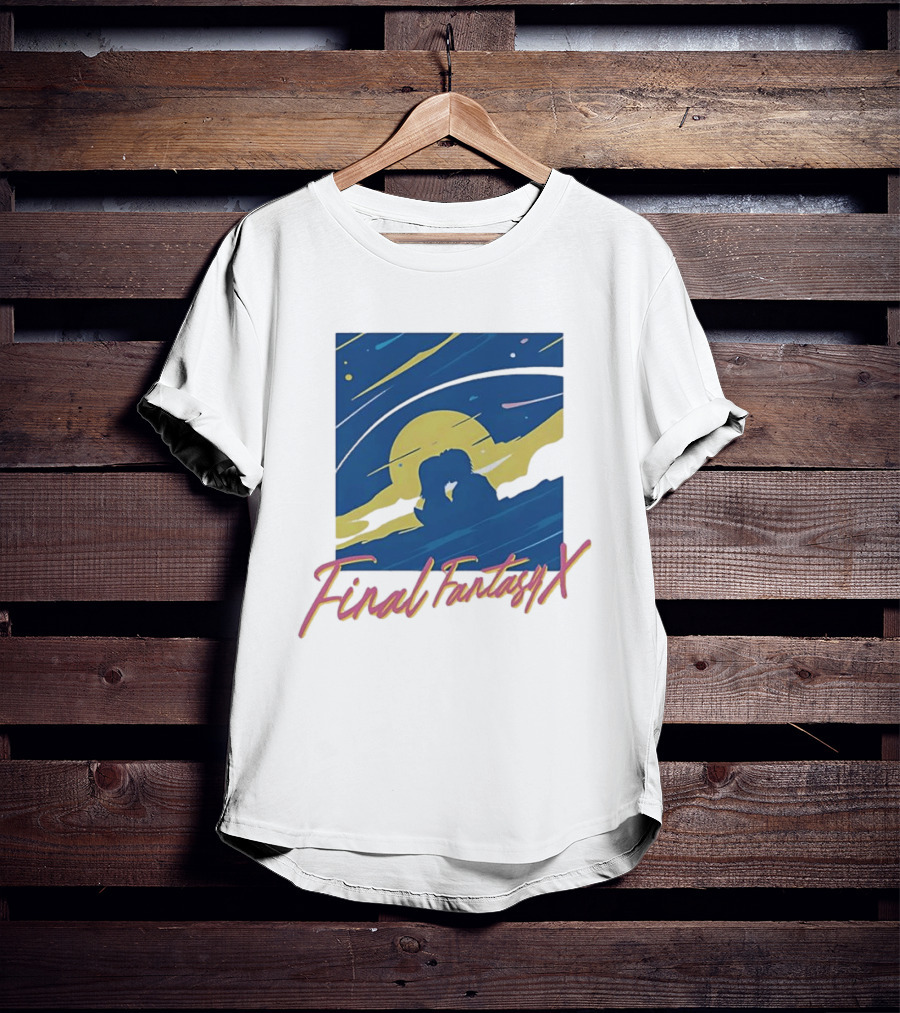 Final Fantasy X Romantic Couple Under Moonlit Sky T-Shirt