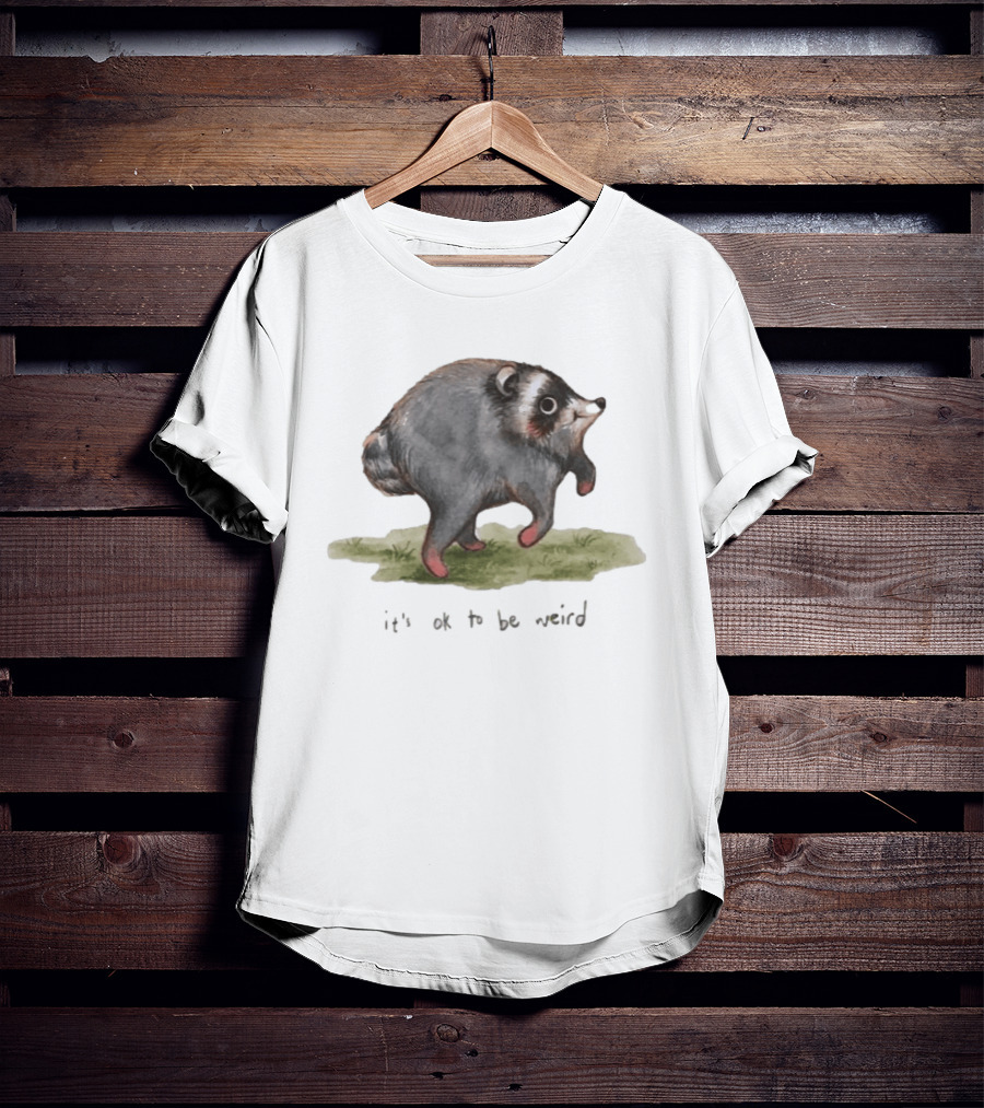 Jimothy It's Okay To Be Weird Walking Badger Creature T-Shirt