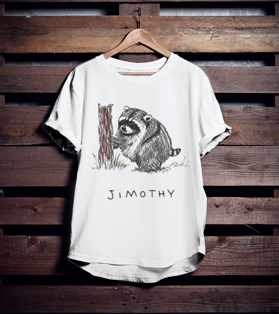 Jimothy Raccoon Sketch By Tree T-Shirt