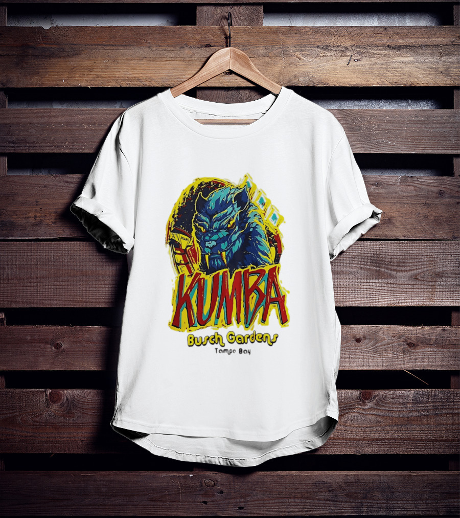 Kumba Busch Gardens Tampa Bay Roller Design With Fierce Beast T-Shirt