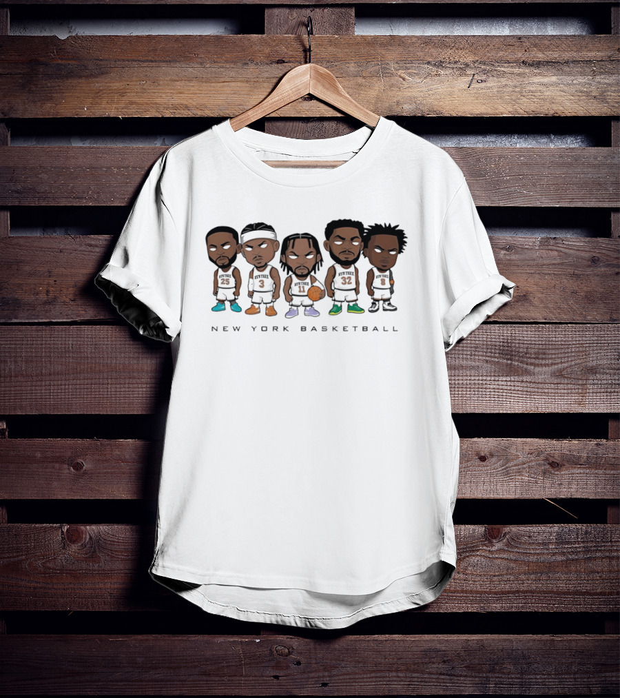 New York Basketball Knicks Chibi Player Caricature T-Shirt