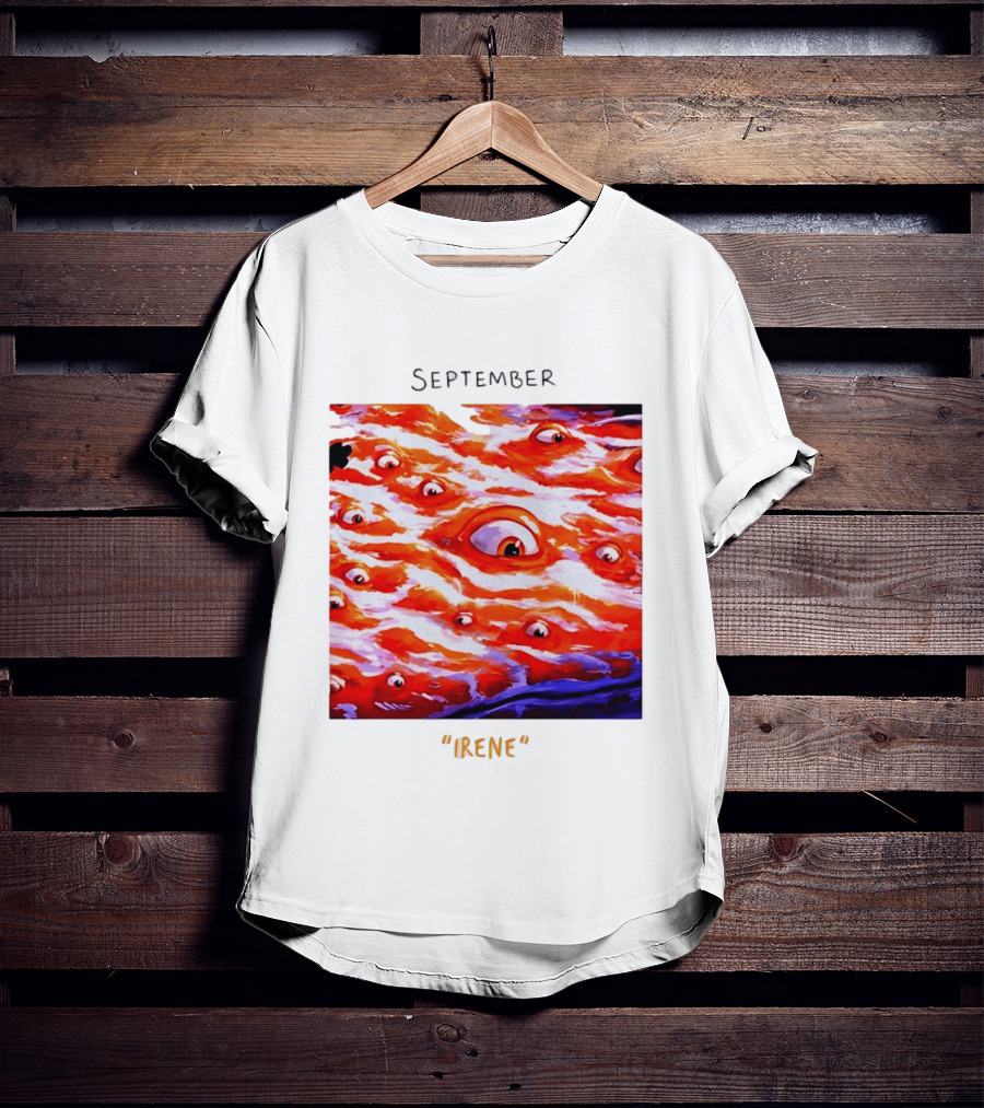 September Irene Surreal Eye Red Waves With Multiple Eyes T-Shirt