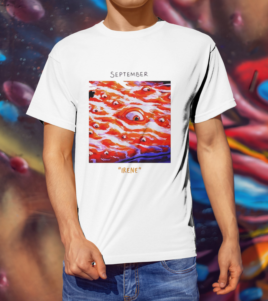 September Irene Surreal Eye Red Waves With Multiple Eyes T-Shirt