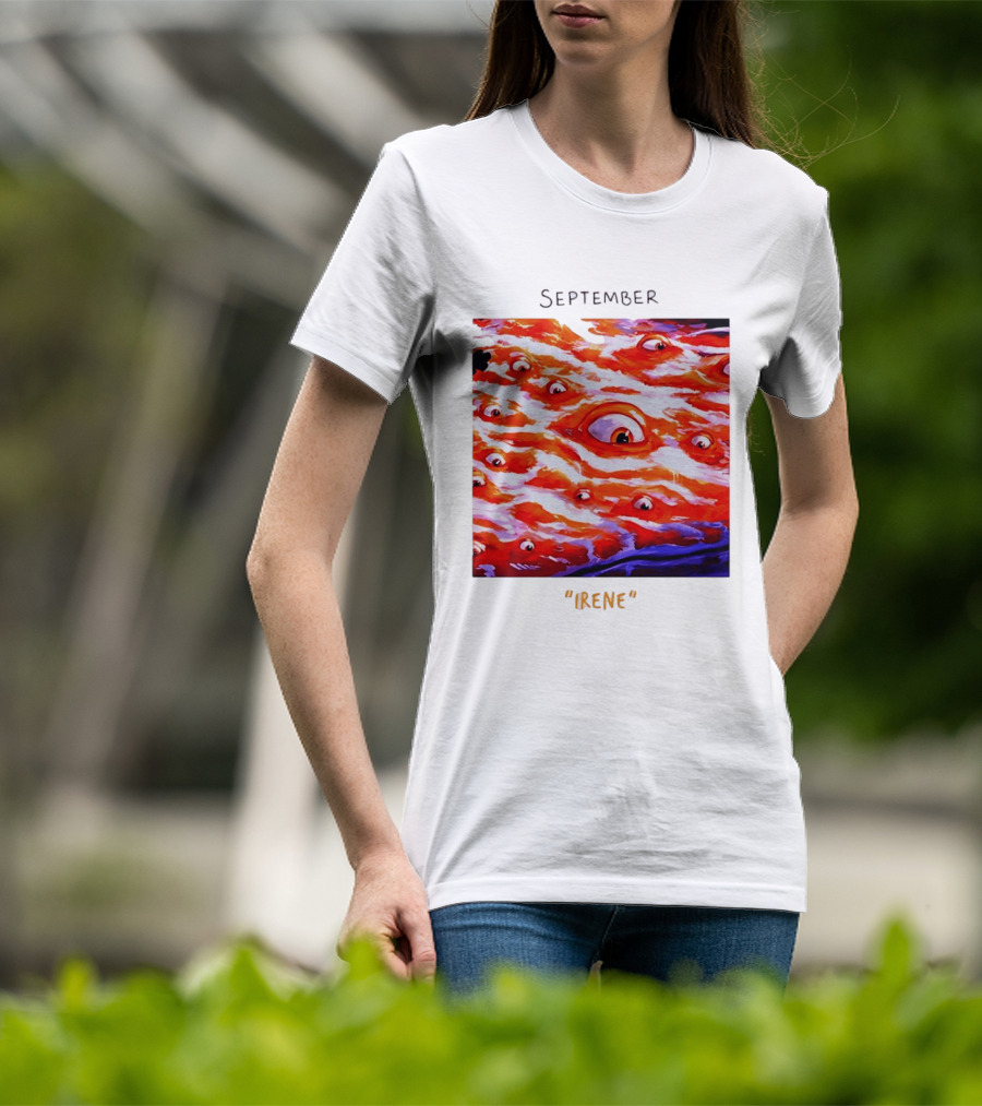 September Irene Surreal Eye Red Waves With Multiple Eyes T-Shirt
