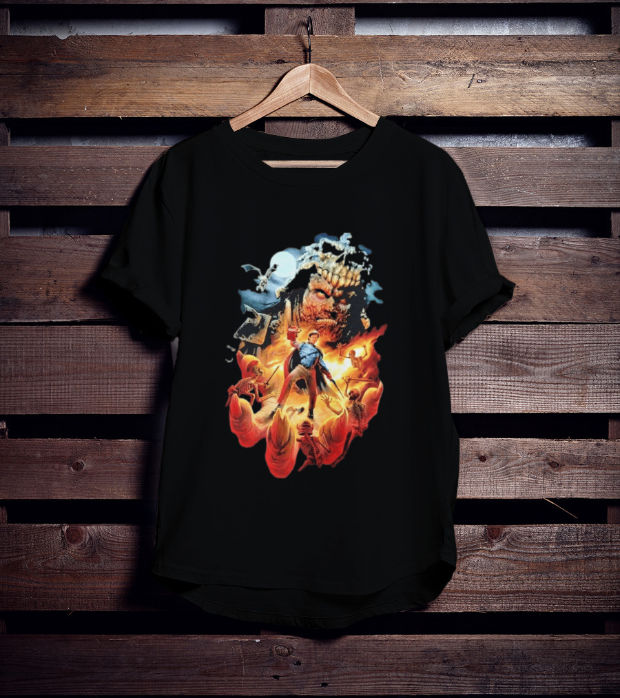 Army Of Darkness Who Wants Some Epic Movie Artwork Battle Scene T-Shirt