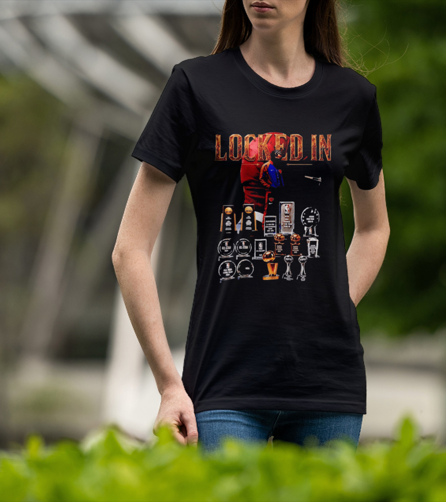 LOCKED IN Jalen Brunson NBA Rookie Of The Year Trophies Awards T-Shirt