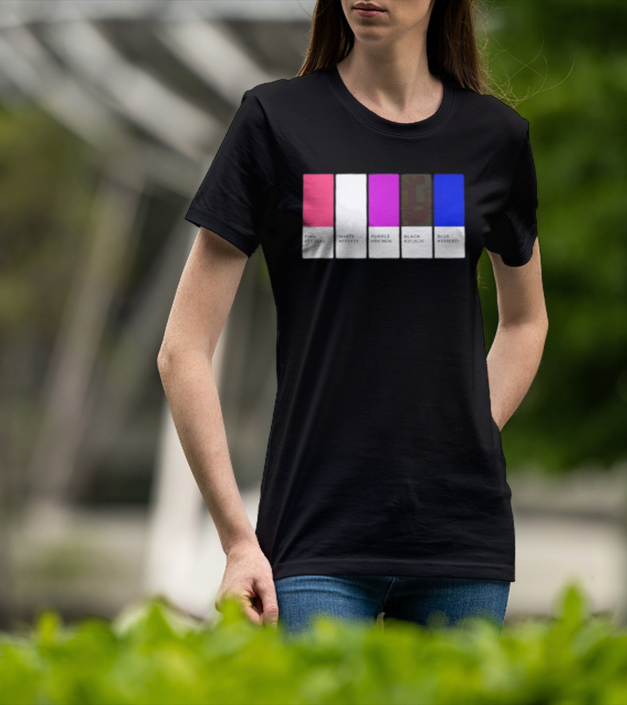 Pink #FF79A2 White #FFFFFF Purple #BE18D6 Black #2C2C2C Blue #3358ED T-Shirt