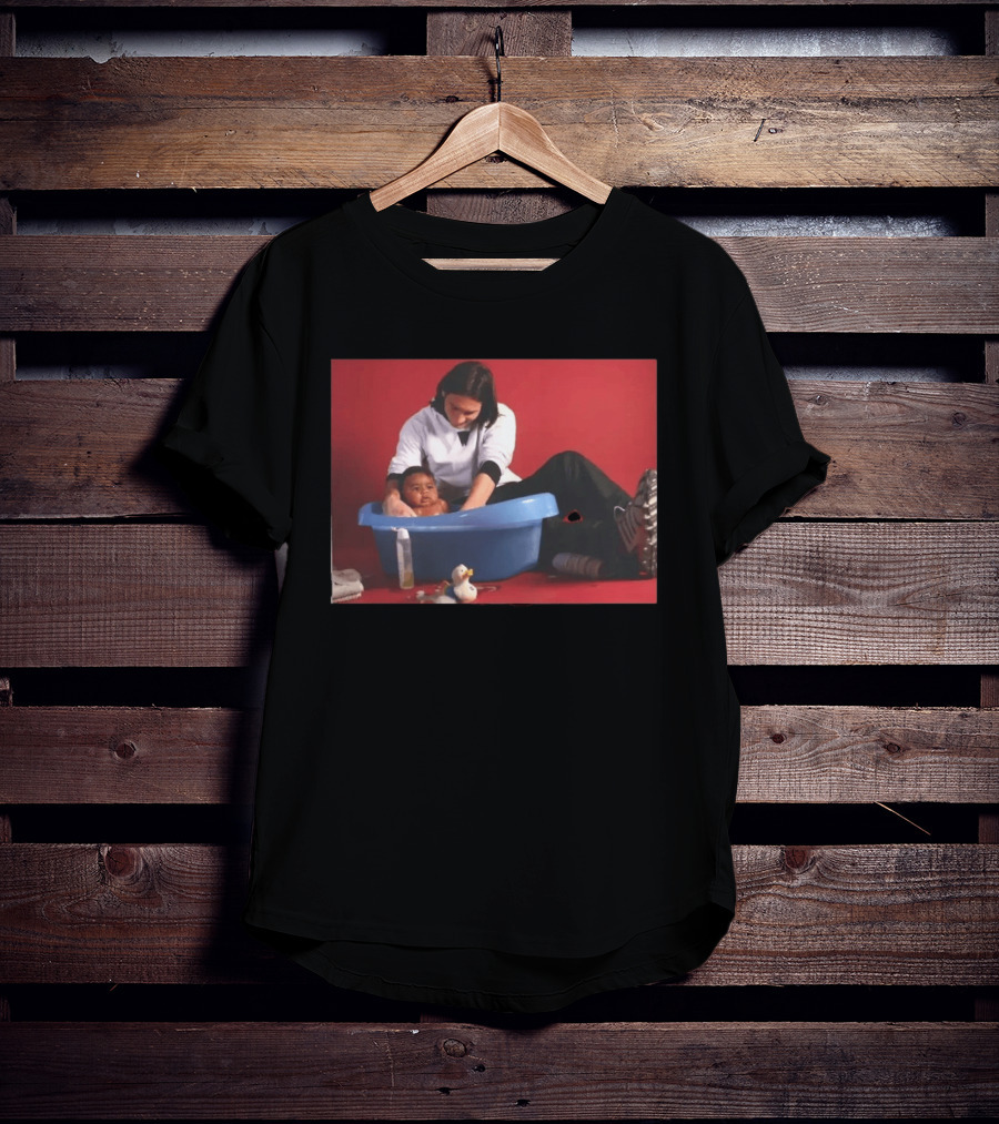 Messi Bathing Baby Lamine Yamal In Blue Tub T-Shirt