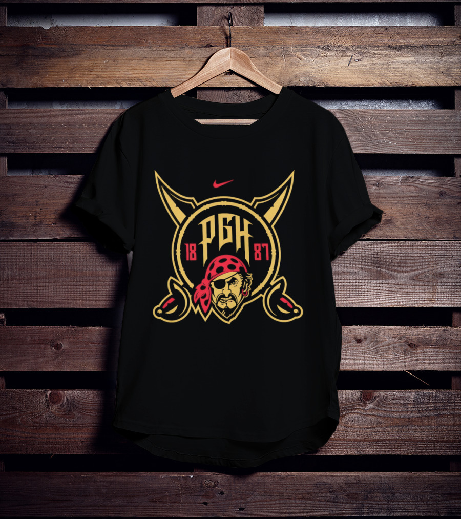 Pittsburgh Pirates PGH 1887 MLB Pirate Eyepatch Red Bandana Retro Sports Fan Merchandise T-Shirt