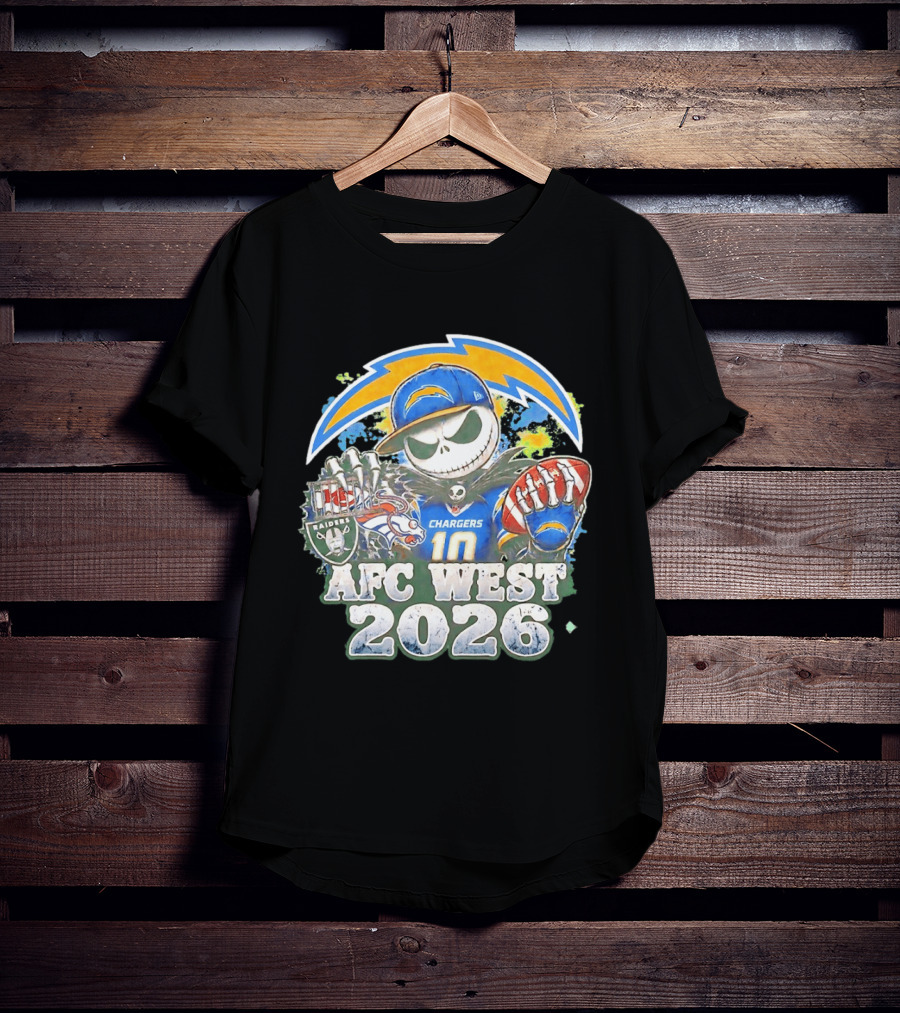 Los Angeles Chargers Jack Skellington Raiders Broncos AFC West 2026 T-Shirt