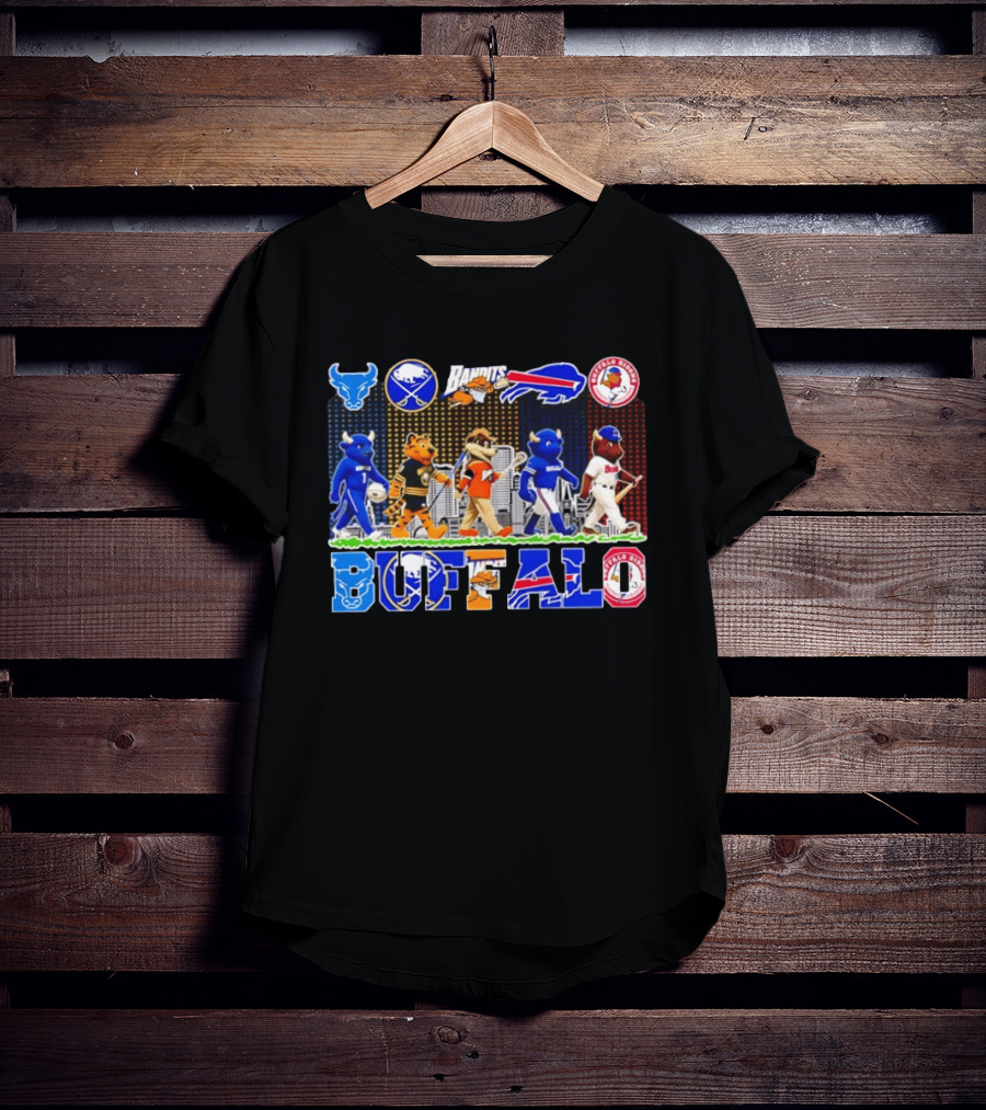 Buffalo Sports Mascots Abbey Road Skyline 2026 T-Shirt
