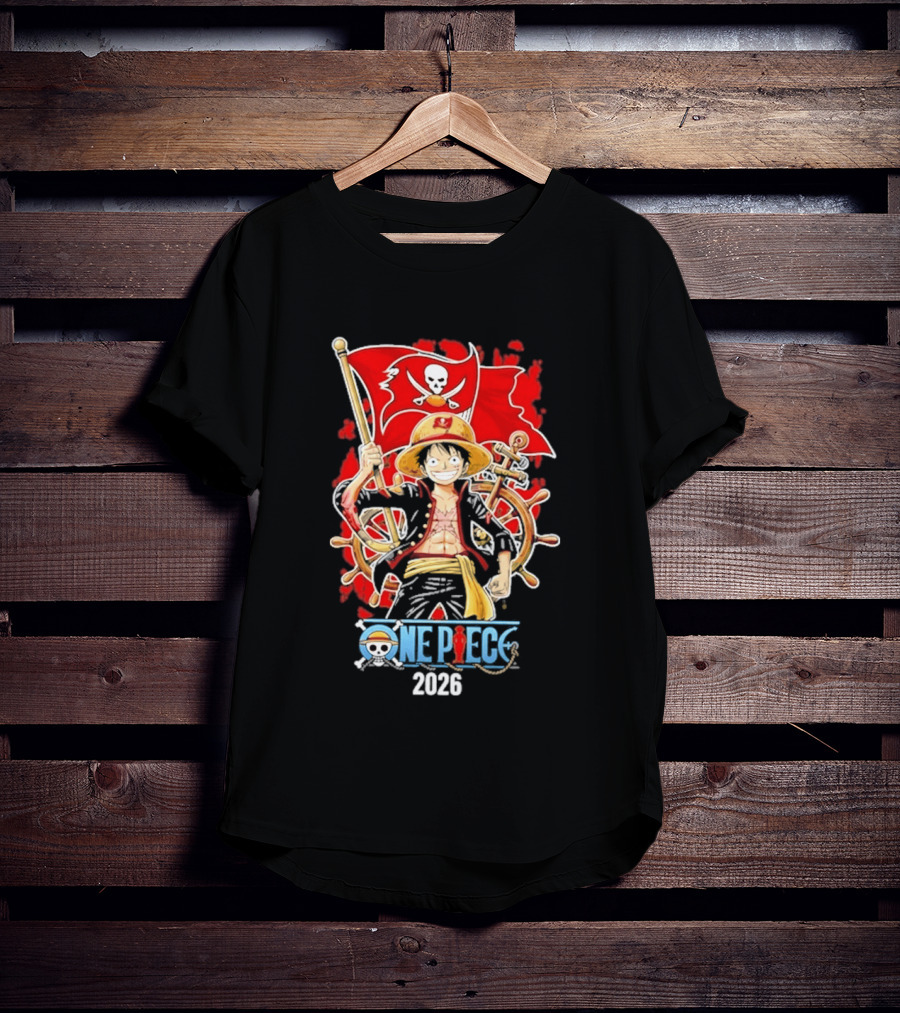 Tampa Bay Buccaneers One Piece Luffy 2026 Pirate Flag Adventure T-Shirt