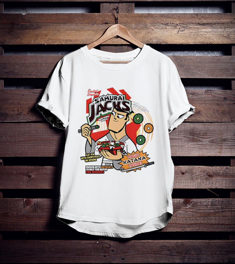 Samurai Jacks Eat 'Em With Chopsticks Magic Katana Nutrients Evil Wizards T-Shirt