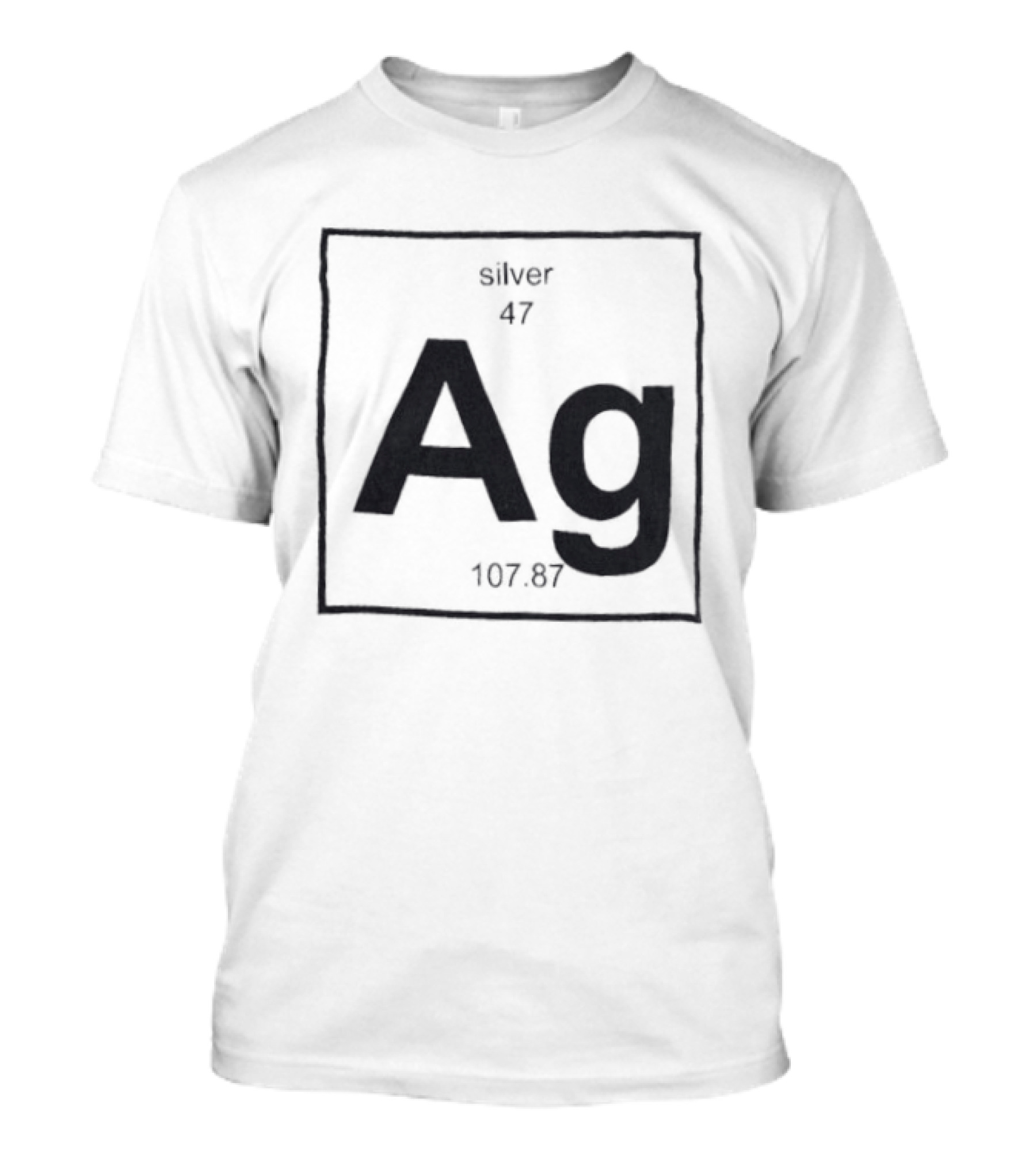 Silver Periodic Table Element Ag 47 Atomic Number 107.87 Chemistry T-Shirt