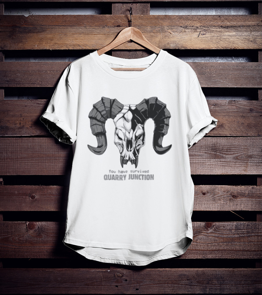You Have Survived Quarry Junction Fallout Gaming Ram Skull T-Shirt
