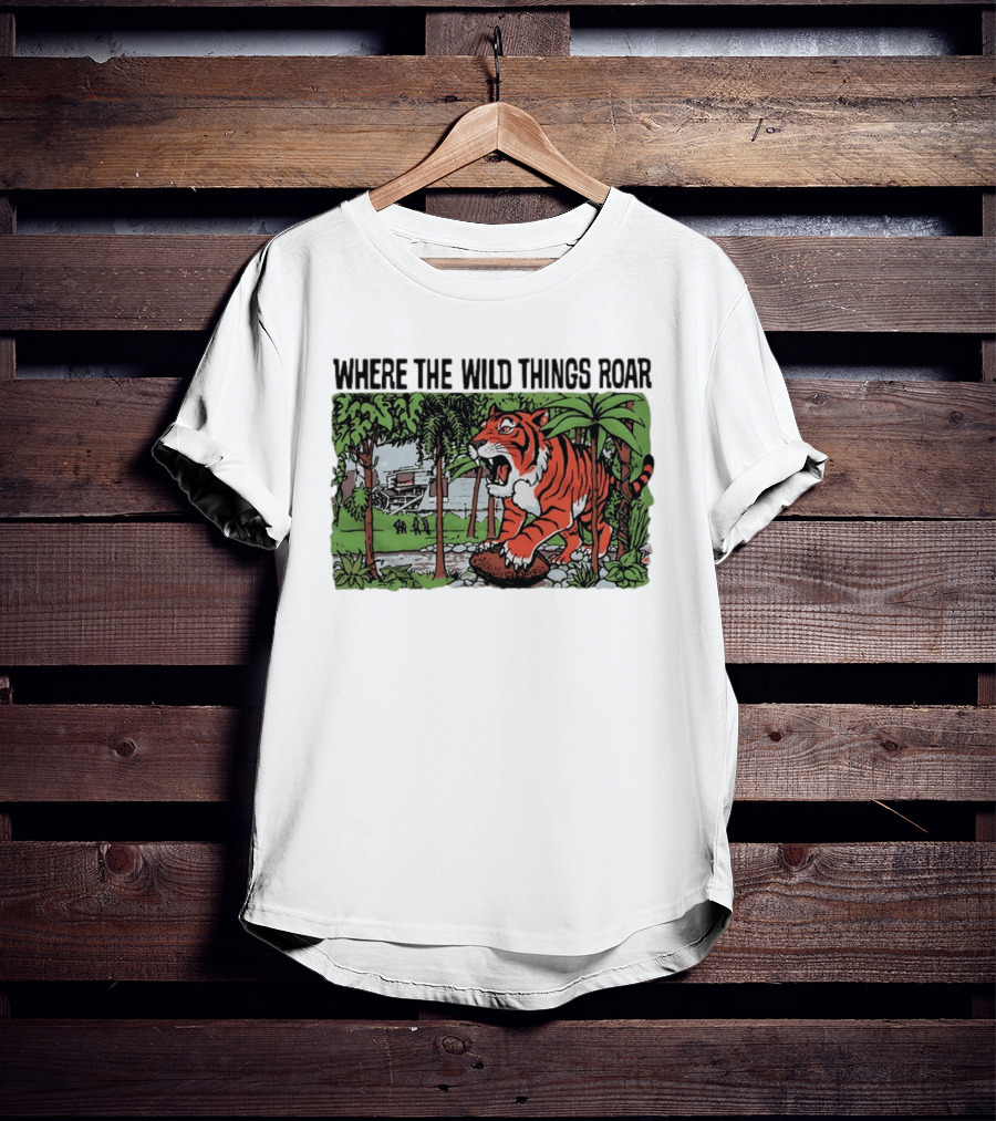 Cincinnati Bengals Where The Wild Things Roar Tiger Jungle Scene T-Shirt
