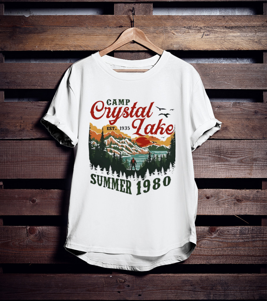 Camp Crystal Lake EST 1935 Summer 1980 Scenic Reflection T-Shirt