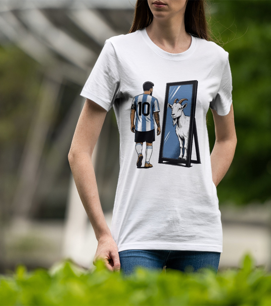 GOAT In The Mirror Argentina 10 Soccer Legend T-Shirt