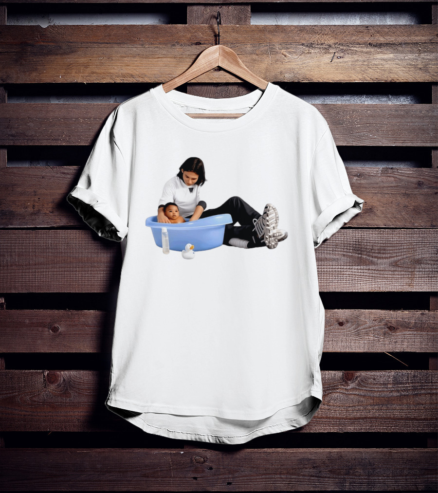 Messi Bathes Baby Lamine Yamal Soccer Icon Parenting Moment T-Shirt