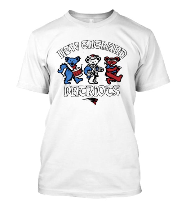 New England Patriots Grateful Dead Dancing Bears Trio T-Shirt