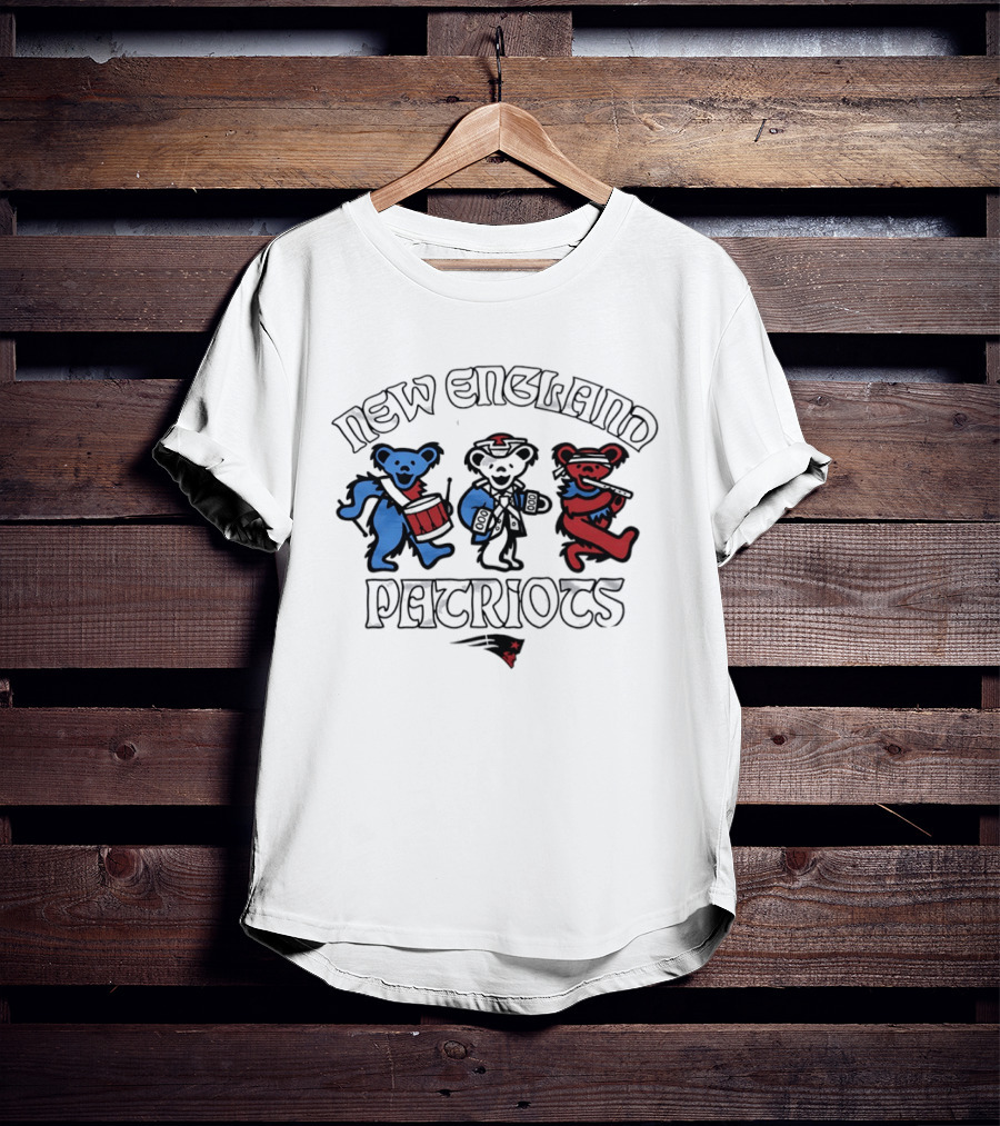 New England Patriots Grateful Dead Dancing Bears Trio T-Shirt