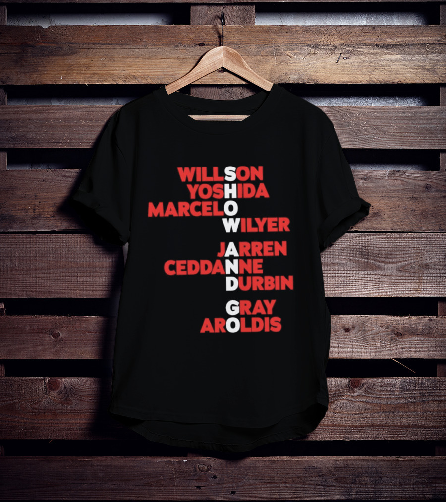 Boston Baseball Show And Go Willson Yoshida Marcel Wilyer Jarren Ceddanne Durgin Gray Aroldis 2026 Names Word Game T-Shirt