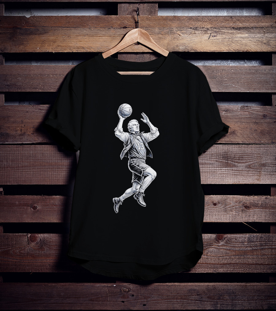 George Mikan Number 13 Basketball Legend Jump Shot T-Shirt