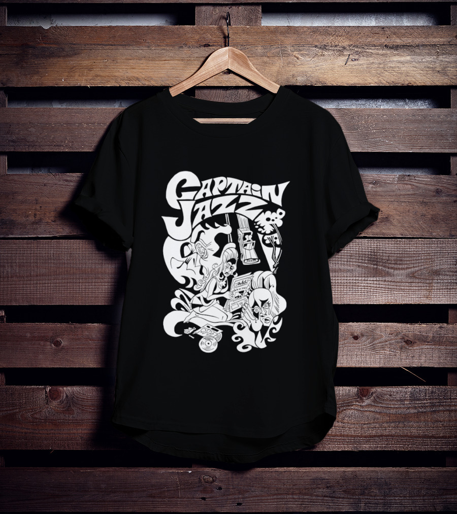 Captain Jazz Comic Retro Music Vibes T-Shirt