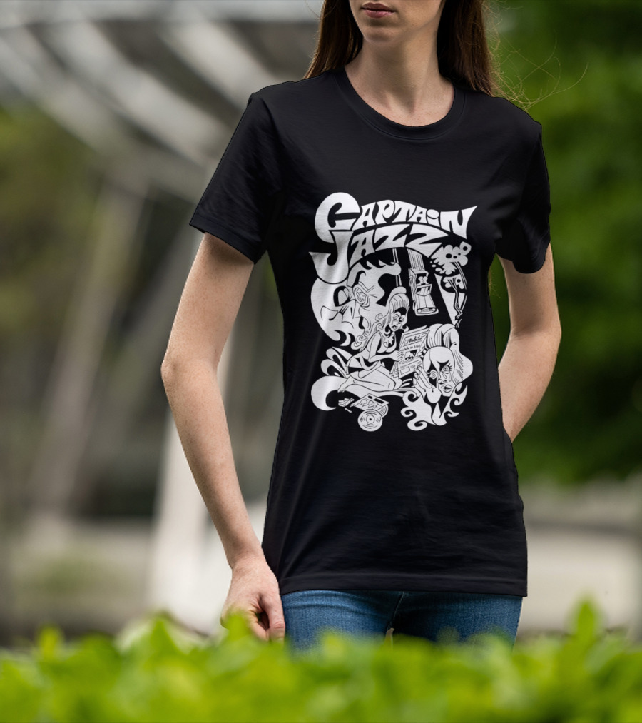 Captain Jazz Comic Retro Music Vibes T-Shirt