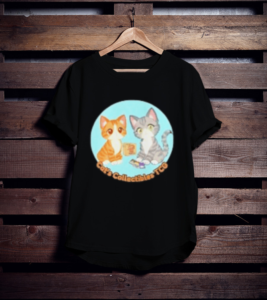 Cat's Collectibles TCG Cute Cartoon Cats Holding Trading Cards T-Shirt