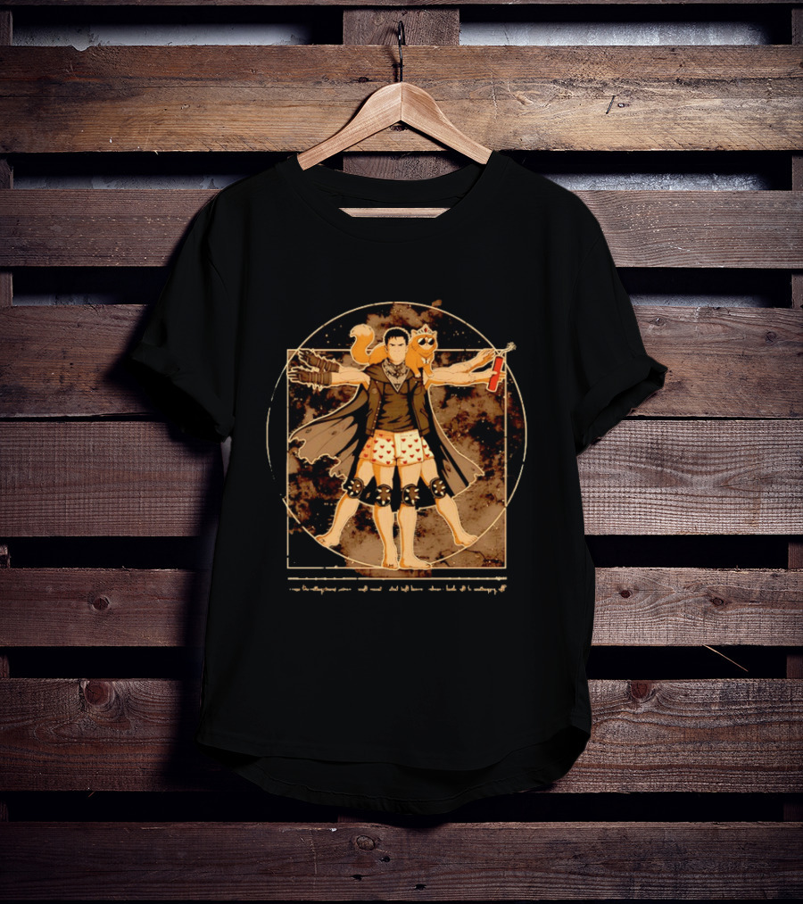Dungeon Crawler Carl And Princess Donut Vitruvian Man Pose T-Shirt