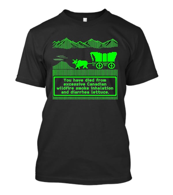Oregon Trail You Have Died From Excessive Canadian Wildfire Smoke Inhalation And Diarrhea Lettuce T-Shirt